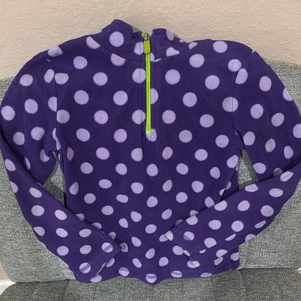 Danskin Now Purple and White Sweater with Zipper